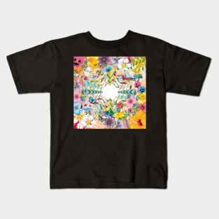 Kaleidoscopic spring flowers bouquet Kids T-Shirt